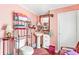 Bathroom with pedestal sink, shower, and plenty of storage at 406 N Nichols St., Nichols, SC 29581