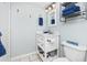 Bathroom with white vanity, toilet and shower area at 501 S Ocean Blvd. # 308, North Myrtle Beach, SC 29582