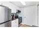 Modern kitchen with stainless steel appliances and granite countertops at 501 S Ocean Blvd. # 308, North Myrtle Beach, SC 29582