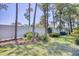 Private backyard with lush landscaping and a privacy fence at 47 Shadow Moss Pl. # 47, North Myrtle Beach, SC 29582
