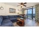 Spacious living room with ocean view and seating area at 4800 South Ocean Blvd. # 1114, North Myrtle Beach, SC 29582