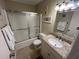 Bathroom with tub, shower, and granite vanity at 201 76Th Ave. N # C3, Myrtle Beach, SC 29572