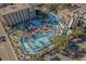 Aerial view of a large lazy river water park at 1207 S Ocean Blvd. # 51404, Myrtle Beach, SC 29577
