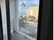 Balcony with partial ocean view and white railing at 1207 S Ocean Blvd. # 50405, Myrtle Beach, SC 29577