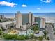 Aerial view of a beachfront resort with waterpark and ocean views at 201 74Th Ave. N # 2341, Myrtle Beach, SC 29572