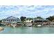 View of waterfront dining and boat docks at 35 Delray Dr. # 2-C, Murrells Inlet, SC 29576