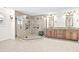 Spa-like bathroom with walk-in shower, double vanity and large mirrors at 181 Palmetto Harbour Dr., North Myrtle Beach, SC 29582