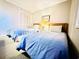Bedroom with two twin beds and blue bedding at 207 N Ocean Blvd. # 242, North Myrtle Beach, SC 29582