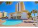 Inviting outdoor pool area with lounge chairs at 1207 S Ocean Blvd. # 50606, Myrtle Beach, SC 29577