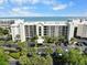 Aerial view of oceanfront condo building and parking at 669 Retreat Beach Circle # C2G, Pawleys Island, SC 29585