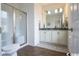 Bathroom with granite countertop, shower, and tiled flooring at 2810 Cook Circle # D, Myrtle Beach, SC 29577