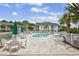 Relaxing community pool area with tables and umbrellas at 5040 Windsor Green Way # 302, Myrtle Beach, SC 29579