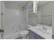 Clean bathroom with a shower/tub combo and updated vanity at 5040 Windsor Green Way # 302, Myrtle Beach, SC 29579