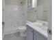 Clean bathroom with a shower/tub combo and updated vanity at 5040 Windsor Green Way # 302, Myrtle Beach, SC 29579
