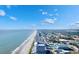 Aerial view of coastal city, beach, ocean, high rise buildings and pier at 1501 S Ocean Blvd. # 848, Myrtle Beach, SC 29577