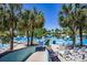 Resort-style pool with palm trees and lounge chairs at `1207 S Ocean Blvd. # 51512, Myrtle Beach, SC 29577