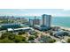Aerial view of oceanfront property, showing building and beach at 1501 S Ocean Blvd. # 904, Myrtle Beach, SC 29577