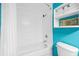 Bathroom with a tub, shower, and white tile at 1501 S Ocean Blvd. # 904, Myrtle Beach, SC 29577