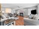 Spacious living room with hardwood floors and fireplace at 619 Springs Ave., Pawleys Island, SC 29585