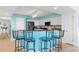 Modern kitchen island with seating and granite countertops at 2151 Bridgeview Ct. # 3501, North Myrtle Beach, SC 29582
