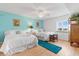 Bedroom with two beds, light walls, and a ceiling fan at 2151 Bridgeview Ct. # 3501, North Myrtle Beach, SC 29582