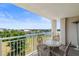 Balcony with a small table and chairs overlooking the waterway at 2151 Bridgeview Ct. # 3501, North Myrtle Beach, SC 29582