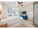 Bright bedroom with ocean view, king-size bed, and blue dresser at 122 Vista Del Mar Ln. # 2-302, Myrtle Beach, SC 29572
