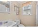 Small bathroom with toilet, sink, and shower at 6001-5137 S Kings Hwy., Myrtle Beach, SC 29575