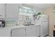 Clean kitchen with white cabinets, double sink, and stainless steel appliances at 6001-5137 S Kings Hwy., Myrtle Beach, SC 29575