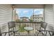 Enjoy ocean views from this charming balcony, complete with comfortable seating at 5001 N Ocean Blvd. # 2-I, North Myrtle Beach, SC 29582