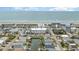 Aerial view of beachfront property with community pool and waterway access at 5001 N Ocean Blvd. # 2-I, North Myrtle Beach, SC 29582