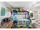 Bedroom with a bunk bed and beach themed bedding at 6001 - M-58 S Kings Hwy., Myrtle Beach, SC 29575