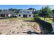 View of the backyard with new construction home and fence at 1817 Woodstork Dr., Conway, SC 29526