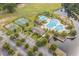 Aerial view of community amenities including pools, tennis courts, and playground at 1817 Woodstork Dr., Conway, SC 29526