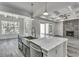 Open concept kitchen with marble island and stainless steel appliances at 1817 Woodstork Dr., Conway, SC 29526