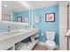 Bathroom with double vanity and shower at 7200 N Ocean Blvd. # 853, Myrtle Beach, SC 29572