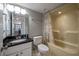 Second bathroom with granite vanity and shower at 4719 South Ocean Blvd. # 309, North Myrtle Beach, SC 29582