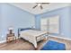 Bedroom with a double bed and blue walls at 1266 Brighton Hill Ave., Myrtle Beach, SC 29588