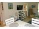 Dining area with white table and chairs, near living room at 562 Blue Stem Dr. # 54R, Pawleys Island, SC 29585