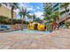 pool with fun water features and lounge chairs at 1105 S Ocean Blvd. # 1204, Myrtle Beach, SC 29572