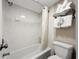 Clean bathroom with shower/tub combo and updated fixtures at 1105 S Ocean Blvd. # 1204, Myrtle Beach, SC 29572