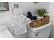 Neatly decorated bathroom with towels and plants at 5511 N Ocean Blvd. # 306, Myrtle Beach, SC 29577