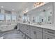 Elegant bathroom with double vanities and a walk-in shower at 312 West Palms Dr., Myrtle Beach, SC 29579