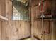 Rustic outdoor shower with wooden walls at 6001 - 1550 S Kings Hwy., Myrtle Beach, SC 29575