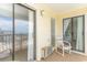 Private balcony with ocean view and seating at 9620 Shore Dr. # 303, Myrtle Beach, SC 29572