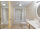 Clean bathroom with a shower/tub combo and white vanity at 2701 South Ocean Blvd. # 710, North Myrtle Beach, SC 29582