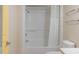 Clean bathroom with shower/tub combo and white vanity at 2701 South Ocean Blvd. # 710, North Myrtle Beach, SC 29582