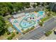 Aerial view of a fun water park with slides and a lazy river at 5905 S South Kings Hwy. # 106-A, Myrtle Beach, SC 29575