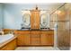 Elegant bathroom with double vanity and large shower at 919A N Waccamaw Dr., Murrells Inlet, SC 29576