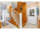 Interior wooden staircase with beachy decor at 919A N Waccamaw Dr., Murrells Inlet, SC 29576